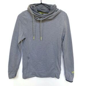 The North Face Sweatshirt Cowl Neck Long Sleeve Pullover Top Gray Yellow S